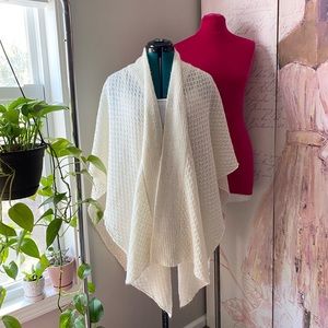 Chico’s cream and gold knit wrap shawl